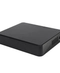 Hassle Free Mini UPS Battery Backup With 10400 Mah Capacity And Six Versatile Ports To Keep Home Routers And Surveillance Cameras Running Smoothly Without Sweat, black power supply unit, side view.