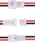 Ten Pairs Of 1.25 Mm JST 2 Pin Micro Connector Plugs With 80 Mm Wire Cables For Hobby Electronics And Prototyping Includes Male And Female Ends
