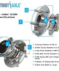 Rear Wheel Hub Bearing Assembly Set For 2002 To 2011 Toyota Camry, 2005 To 2012 Avalon, 2001 To 2003 Highlander FWD overview with specs