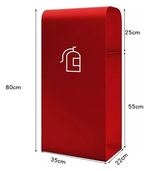 Heavy Duty Metal Fire Extinguisher Cabinet Wall Mount Storage Box in red, 80cm height, 35cm width, designed for safety gear.