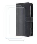 Stylish Black Fit Case For Danew Trace T-One Phone Plus 2 Tough HD Film Protectors on display with card holders.