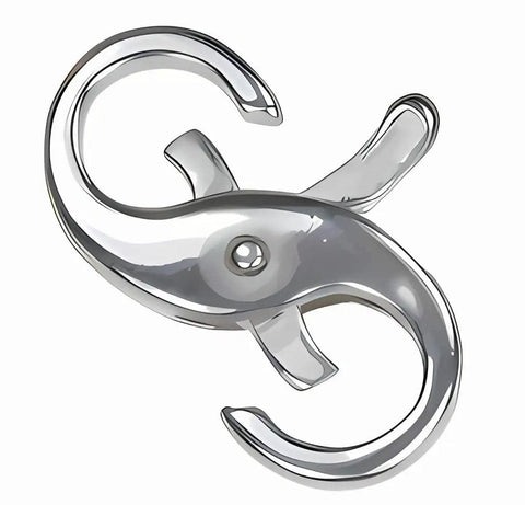 Sterling Silver 925 Double Interchangeable Clasp For Necklaces 21mm By 11mm Large Size Lengthening Charm Holder