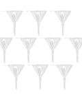 Ten Pack Filter Funnels With Three Point Six Inch Wide Openings Made From Chemical Resistant Polyethylene Super Handy For Lab Classroom Or Home Use
