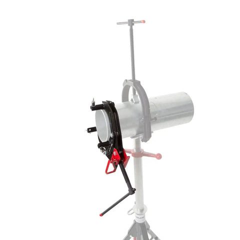 Ultra Clamp 6 Inch Pipe Clamp For Welding With Quick Release Button and T Handle attached to a steel pipe