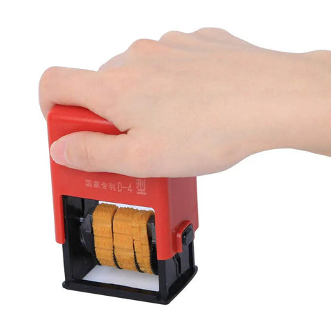 Adjustable Manual Date Coding Machine For Food Bag Label Packaging Print Expiration Dates Easy Gear Change 60 X 40 X 100Mm ABS plastic, user pressing machine.