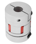 Built Like A Tank Heavy Duty Flexible Shaft Coupler Rock Solid Jaw Coupler for compressors and pumps, showcasing red flexible coupling segments.