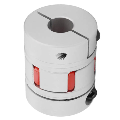 Built Like A Tank Heavy Duty Flexible Shaft Coupler Rock Solid Jaw Coupler for compressors and pumps, showcasing red flexible coupling segments.