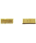 Gold Plated 2.0mm Bullet Banana Connectors Set, 30 pairs shown with 30 male and 30 female connectors for DIY RC batteries, ESCs, motors.