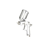 Professional Manual Pneumatic Paint Sprayer With Hella Adjustable Wide Fan Pattern For Smooth Auto Touch Ups And Precision Painting Tasks Lightweight Ergonomic Design For All Day Use, silver metal design.