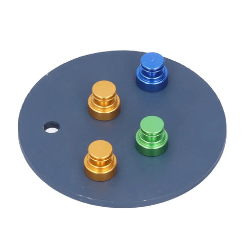 Magnetic Welding Bracket Set Soldering Holder with colored magnetic brackets on blue fixed plate for circuit boards.