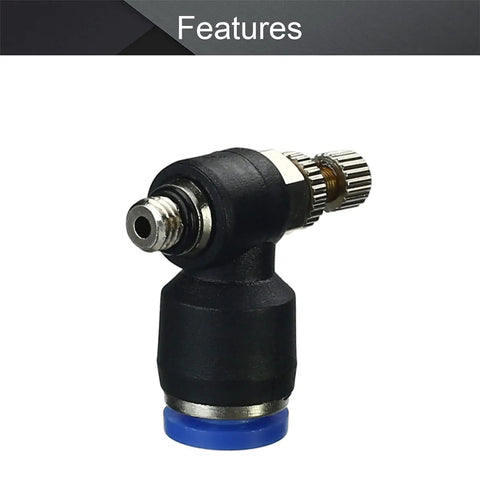 No Sweat Heavy Duty Pneumatic Speed Control Valve Kit With 5mm Male Thread To 6mm Push In Tube Fitting Quick Connector Set For Shop Floor Machinery And Garage Jobs