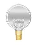 2-inch glycerin-filled pool filter pressure gauge, 304 stainless steel case, 1/4 in NPT lower mount