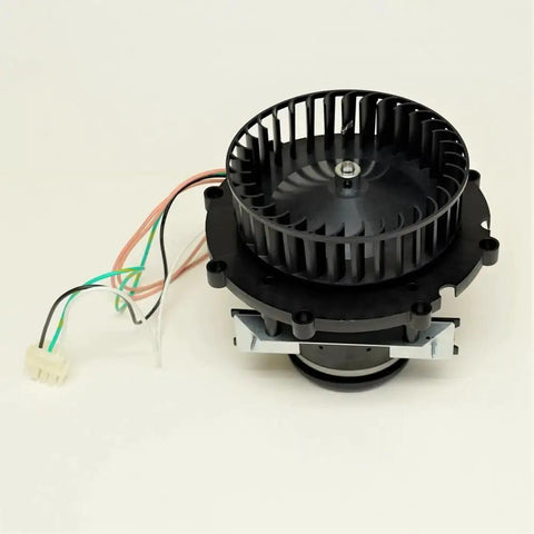 Straight Swap Furnace Draft Inducer Blower Motor Solid Replacement For Gas Heating Gear Direct Fit showing top view with wires.
