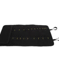 Portable Chef Knife Roll Case With Multiple Pockets And Wear Resistant Fabric Large Capacity To Hold Multiple Knives For Outdoor Camping And Cookouts Anytime, shown open with visible loops.