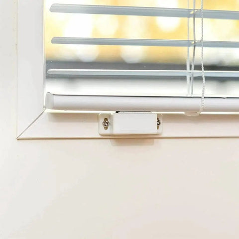 Dope Set Of 5 Magnetic Door Catches For Cabinets Wardrobes Cupboards Super Strong Hold Latches To Keep Doors Shut Tight And Look Cool Around The House, showing a white magnetic latch installed on a door frame.