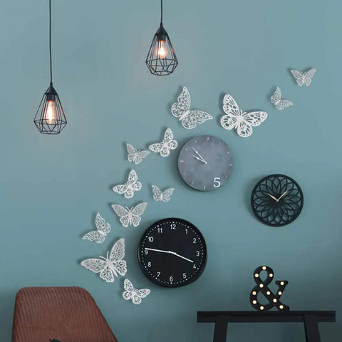 3D Butterfly Wall Decor Set Featuring Gold, Rose Gold And Silver Butterflies Perfect For Cake Decorating, Party And Wedding Decor Includes 72 Pieces