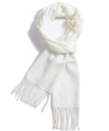 Winter Plaid Scarf For Men And Women, Comfy Cozy Warm Acrylic Knit, Lightweight Yet Soft On Skin, Classic Fall And Winter Accessory, White