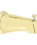 Monticello Replacement Tub Diverter Spout For One Half Inch Slip Fit Connection Polished Brass Finish With Lift Rod Included