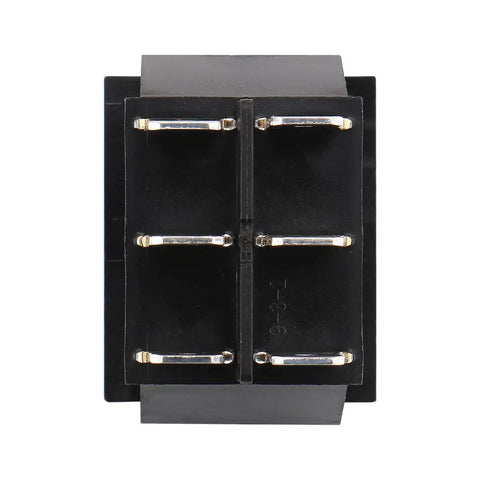 DPDT Momentary Rocker Switch On Off On 6 Pin 3 Position Snap In Toggle Switch 20A 125VAC black rear view