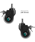 Heavy Duty 3 Inch Locking Caster Wheels Set Of 4 For TV Carts And Rolling TV Stands Smooth Swivel Casters With Brakes