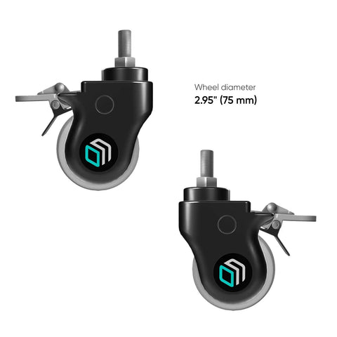 Heavy Duty 3 Inch Locking Caster Wheels Set Of 4 For TV Carts And Rolling TV Stands Smooth Swivel Casters With Brakes
