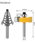 Heavy Hitter Rabbet Router Bit Set With Six Precision Cnc Woodworking Cutters Quarter Inch And Eight Millimeter Shank Picks showing two router bits with measurements.