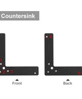 10 Pcs 6 Inch Black L Shaped Corner Brace Mending Plate Steel Flat Anti Corrosion Powder Coat Front and Back View