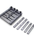 Upgraded Mini CNC Solder Paste Stencil Printer with dual sided PCB fixture showing tool free clamping and laser etched scales
