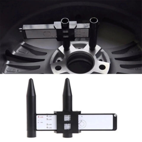 Two Piece Sprocket Bolt Gauge Set For Nailing Exact Dimensions Precision Gear Tooth Checker measuring a wheel hub diameter.