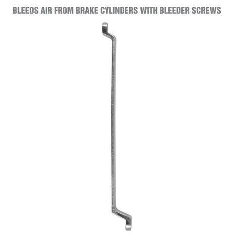 Dual Size Brake Bleeder Wrench for 8mm and 10mm Bleeder Screws, Heavy Duty S2 Steel, Offset Handle, No Slip Grip