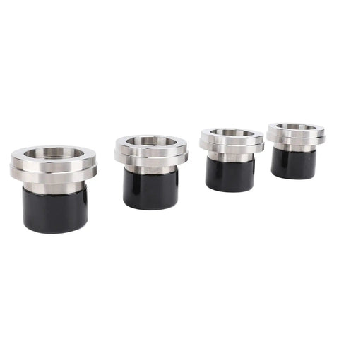 Four Pack Boat Trailer Bearing Protector Caps Stainless Steel Wheel Bearing Covers Dust Caps 2.717 Inch on white