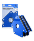 75 Pound Welding Magnet Holder Pack Of 2 Ultra Strong Magnetic Clamps for welding angles shown in blue packaging