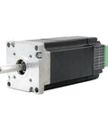 Integrated DC Servo Motor With Encoder For 3D Printers, Bottom-Wiring Design, 3000RPM, silver-black front view with connection ports