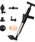 High Pressure Toilet Plunger For Clogs With Real Time Barometer And Stainless Steel Drain Blaster, interchangeable heads