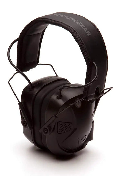 Bluetooth Hearing Protection Headset With Quad Microphones, All Day Comfort, Adjustable Volume, Black, side view
