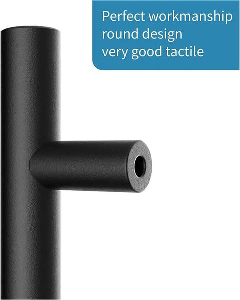 Sliding Barn Door Handle Hardware Two Sided Design In Black Carbon Steel With Brushed Stainless Steel 304 Build Heavy Duty