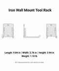Heavy Duty Iron Wall Mount Tool Rack For Garage Organization Vertical Shovel And Rake Storage Black Metal Wall Hanger