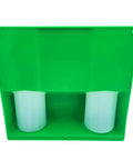 Front view of Portable Emergency Eye Wash Station Kit With Wall Mount OSHA Approved Includes Mirror And Emergency Sign Two 16.09 Ounces Bottles Corrosion Resistant PE Mounting No Solution Included