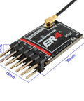 ER4 2.4GHz ExpressLRS Receiver with 4CH PWM Low Latency Voltage Telemetry and WiFi Update, black module with pins and antenna