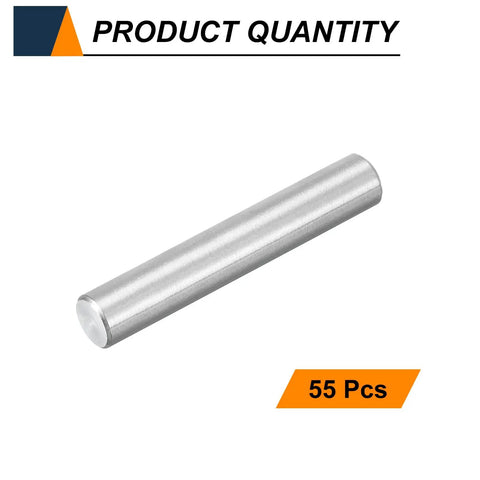 Rock Solid 55 Piece Pack of M3 x 16mm Dowel Pins Made from Gnarly 304 Stainless Steel, showing a cylindrical profile.