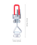 Two Pack Adjustable Toggle Latch Clamp With Lock Hole Quick Release For Doors And Boxes Galvanized Steel Built Tough Heavy Duty Clamp Ideal For Industrial And Home Use, dimensions shown