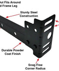 Tough As Nails Steel Bed Frame Extension Bracket Set with sturdy steel construction and oblong holes for universal fit.
