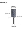 Ten Piece Set Of Sixteen Millimeter Aluminum Oxide Mounted Grinding Stones For Electric Rotary Tools With One Quarter Inch Shank Cylindrical Grinding Bits For Metal Wood Plastic Deburring And Shaping Durable And Wear Resistant