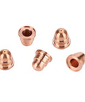 Premium 5 Pack Plasma Cutter Nozzles Model 220930 For MAX65 Torch Tips in copper, designed for cutting metals.