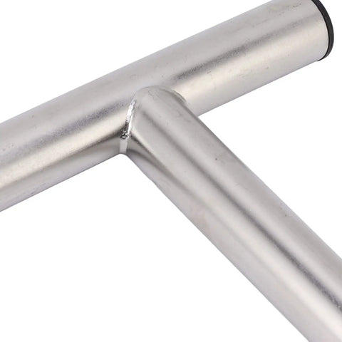 Close-up of 12-inch T-handle on Stainless Steel Soil Sampler Probe With 12 Inch T Handle For Quick Core Sampling In Garden Farm And Lawn Jobs No Fuss Easy Core Tool 304 Stainless Portable And Durable Soil Test Kit For Accurate Results