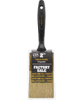 2-Inch Polyester Paintbrush With Gold Filament, Chisel Trim For Latex And Oil Paints, Brass Ferrule, Black Plastic Handle, Made In USA