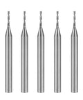 Five uxcell carbide end mills with 1/8-inch shanks, 1.0mm x 6mm, 2-flute router bits