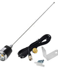 NMO VHF UHF Mobile Antenna Kit With 21 Inch Whip For Your Ride L Bracket Mount 13.1 Foot Coax Cable And PL259 Connector