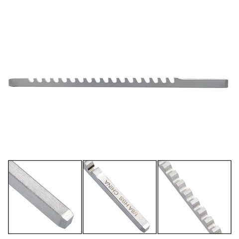 One-Eighth Inch A Style Keyway Broach Set Pro Grade High Speed Steel with Shim Manual Broaching Tool for Metal Iron Brass.