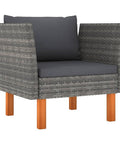 Single chair from 9 Piece Outdoor Garden Lounge Set With Weather Resistant PE Rattan And Steel Frame Zippered Cushions Ideal For Backyard Patio Or Poolside Hangouts And Lounging With Friends